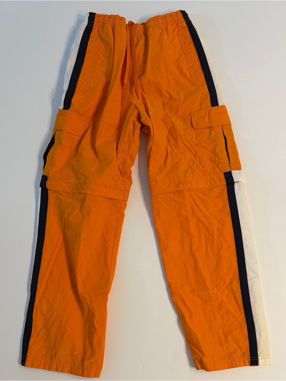 Phys Sci Mens S Orange White Navy Convertible Pants Shorts Zip Off Cargo